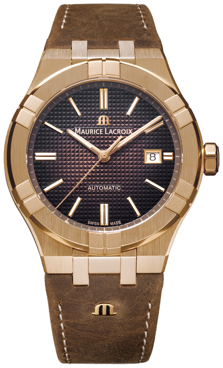 Maurice Lacroix Aikon Automatic Brown Dial Brown Leather Strap Watch For Men - AI6008-BRZ01-730-3 Buy Now By Maurice Lacroix