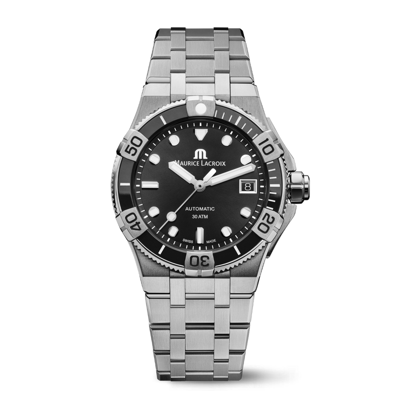 Maurice Lacroix Aikon Venturer Automatic Black Dial Silver Steel Strap Watch For Men - AI6057-SSL22-330-1 Buy Now By Maurice Lacroix