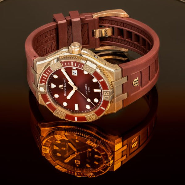 Maurice Lacroix Aikon Venturer Asia Special Edition Red Dial Red Rubber Strap Watch For Men - AI6058-BRZ6B-530-6 Buy Now By Maurice Lacroix