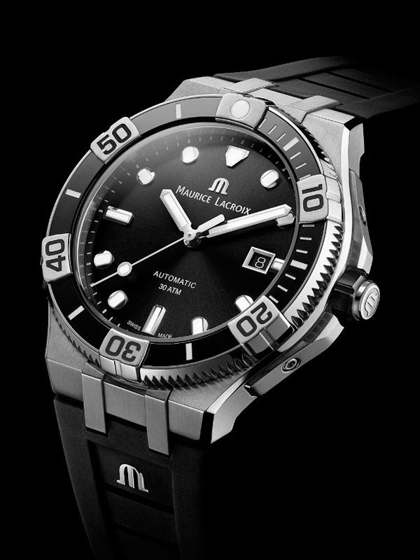 Maurice Lacroix Aikon Venturer Black Dial Black Rubber Strap Watch for Men - AI6058-SS001-330-1 Buy Now By Maurice Lacroix