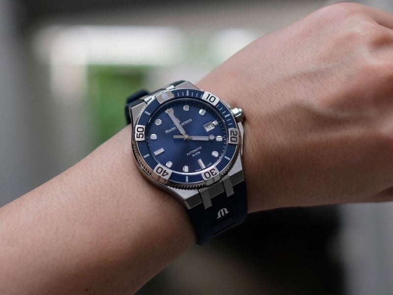 Maurice Lacroix Aikon Venturer Blue Dial Blue Rubber Strap Watch for Men - AI6058-SS001-430-1 Buy Now By Maurice Lacroix