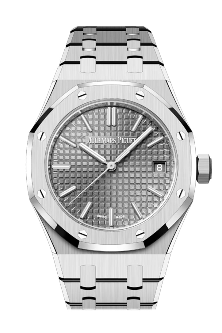 Audemars Piguet Royal Oak Grey Dial Silver Steel Strap Watch for Men - 15550ST.OO.1356ST.03