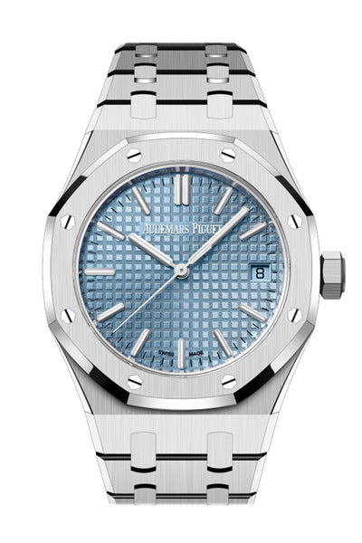Audemars Piguet Royal Oak 50th Anniversary Light Blue Dial Silver Steel Strap Watch for Men - 15550ST.OO.1356ST.04