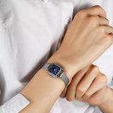 Shop Tissot Lovely Square Blue Dial Silver Mesh Bracelet Watch For Women - T058.109.11.041.00 in USA