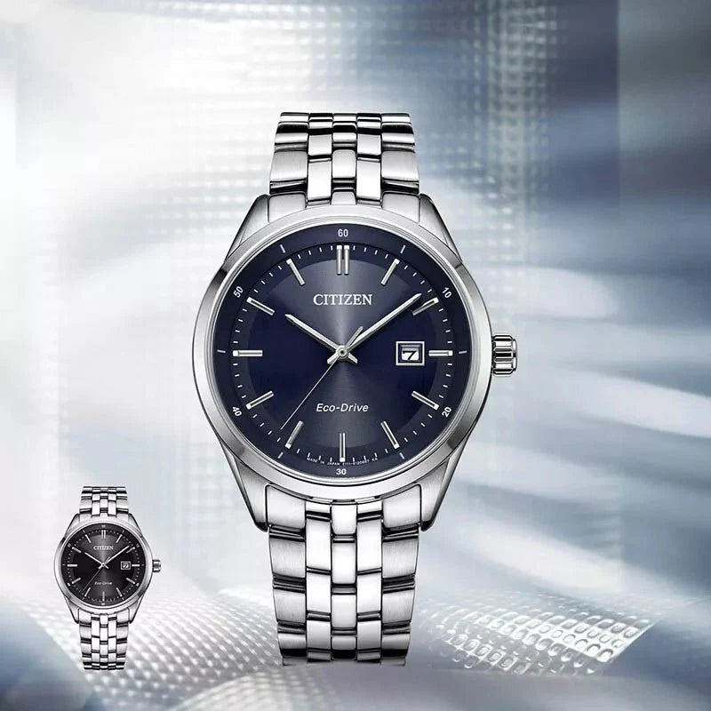 Citizen Eco Drive Blue Dial Silver Steel Strap Watch For Men - BM7250-56L Buy Now By Citizen