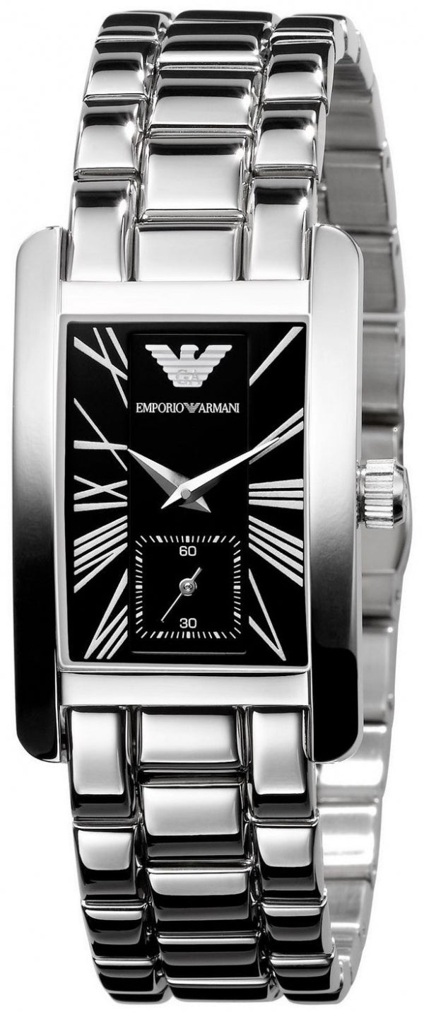 Emporio Armani Classic Black Dial Silver Stainless Steel Watch For Women - AR0157 Buy Now By Emporio Armani
