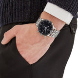 Emporio Armani Chronograph Black Dial Silver Steel Strap Watch For Men - AR0389 Buy Now By Emporio Armani