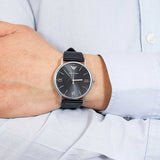 Shop Emporio Armani Kappa Analog Quartz Black Dial Black Leather Strap Watch For Men - AR11013 in USA