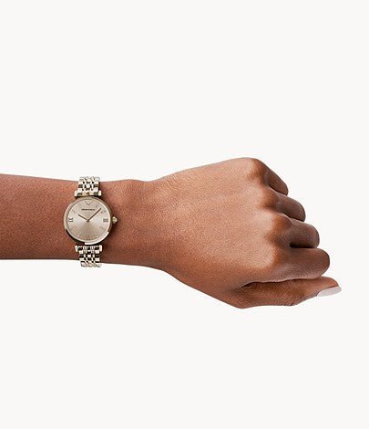 Emporio Armani T-Bar Gianni Rose Gold Dial Rose Gold Steel Strap Watch For Women - AR11059 Buy Now By Emporio Armani