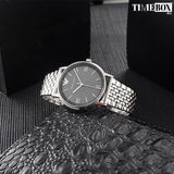 Shop Emporio Armani Kappa Quartz Grey Dial Silver Mesh Bracelet Watch For Men - AR11068 in USA