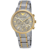 Emporio Armani Renato Chronograph Silver Dial Two Tone Steel Strap Watch For Men - AR11076