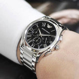Emporio Armani Valente Chronograph Quartz Black Dial Silver Steel Strap Watch For Men - AR11083 Buy Now By Emporio Armani