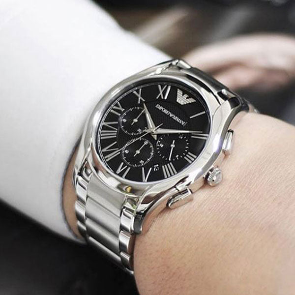 Emporio Armani Valente Chronograph Quartz Black Dial Silver Steel Strap Watch For Men - AR11083 Buy Now By Emporio Armani