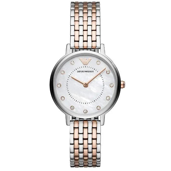 Emporio Armani Gianni T Bar Mother of Pearl Dial Two Tone Steel Strap Watch For Women - AR2508 Buy Now By Emporio Armani