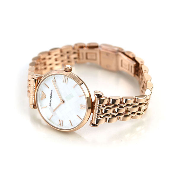 Emporio Armani Mother of Pearl Dial Rose Gold Steel Strap Watch For Women - AR11110 Buy Now By Emporio Armani