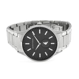 Shop Emporio Armani Renato Quartz Black Dial Silver Steel Strap Watch For Men - AR11118 in USA