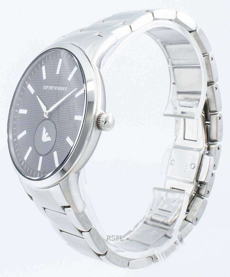 Shop Emporio Armani Renato Quartz Black Dial Silver Steel Strap Watch For Men - AR11118 in USA