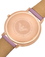 Shop Emporio Armani Kappa Mother Of Pearl White Dial Pink Leather Strap Watch For Women - AR11130 in USA