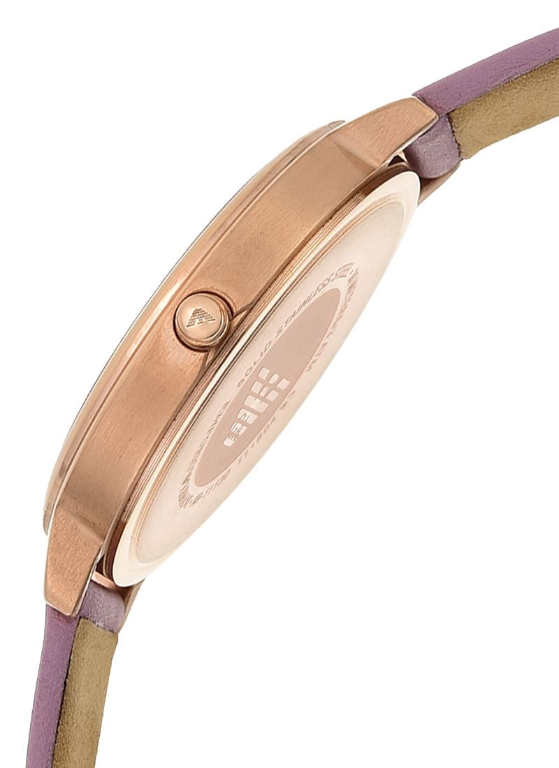 Shop Emporio Armani Kappa Mother Of Pearl White Dial Pink Leather Strap Watch For Women - AR11130 in USA