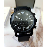 Emporio Armani Luigi Chronograph Black Dial Black Leather Strap Watch For Men - AR11133 Buy Now By Emporio Armani