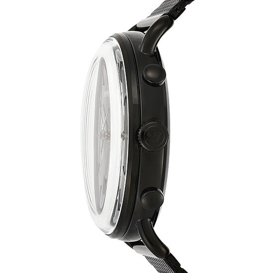 Emporio Armani Aviator Black Dial Black Mesh Bracelet Watch For Men - AR11142 Buy Now By Emporio Armani