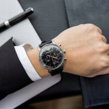 Emporio Armani Aviator Chronograph Black Dial Black Leather Strap Watch For Men - AR11143 Buy Now By Emporio Armani