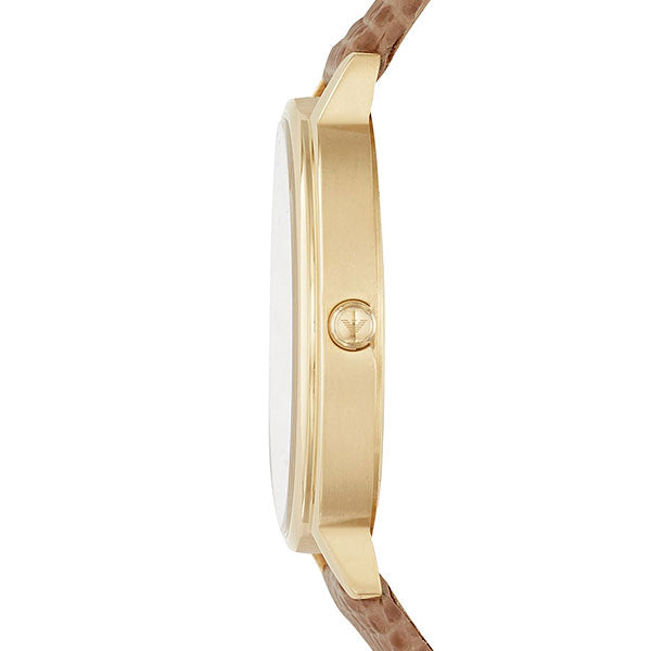 Emporio Armani Kappa Quartz Mother of Pearl Taupe Dial Brown Leather Strap Watch For Men - AR11151 Buy Now By Emporio Armani