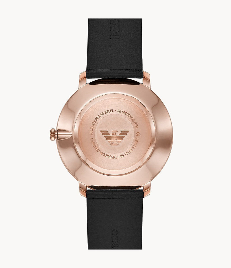 Emporio Armani Modern Slim Analog Silver Dial Brown Leather Strap Watch For Men - AR11163 Buy Now By Emporio Armani