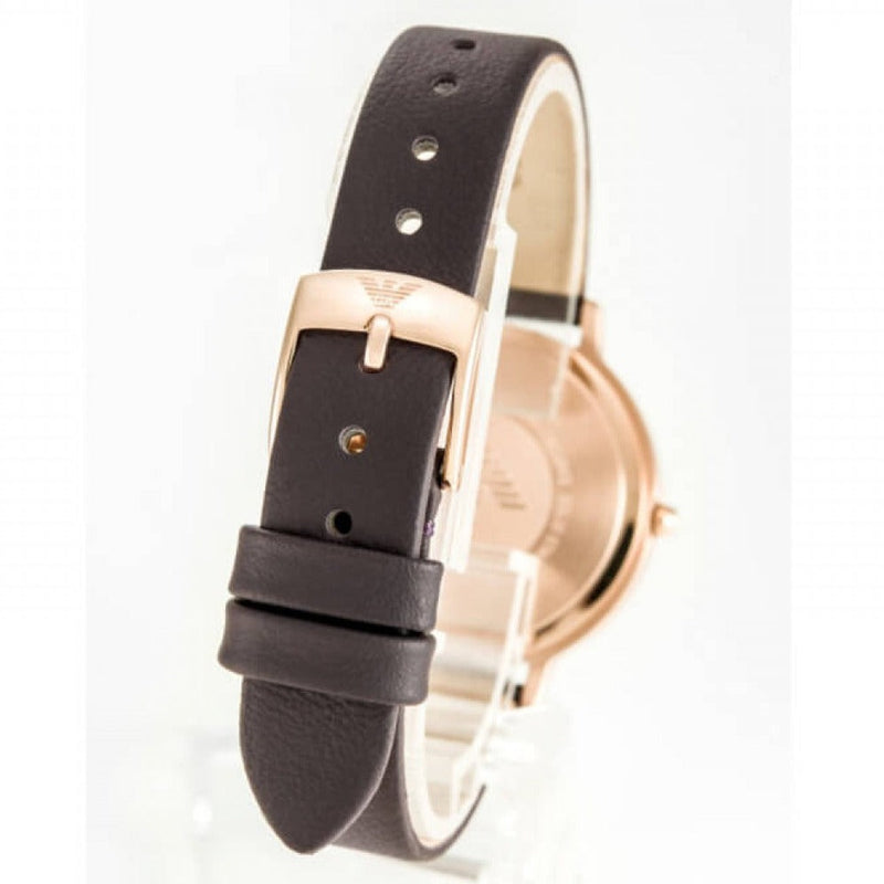 Emporio Armani Quartz Grey Dial Brown Leather Strap Watch For Women - AR11172 Buy Now By Emporio Armani