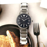Emporio Armani Renato Quartz Black Dial Silver Steel Strap Watch For Men - AR11181 Buy Now By Emporio Armani