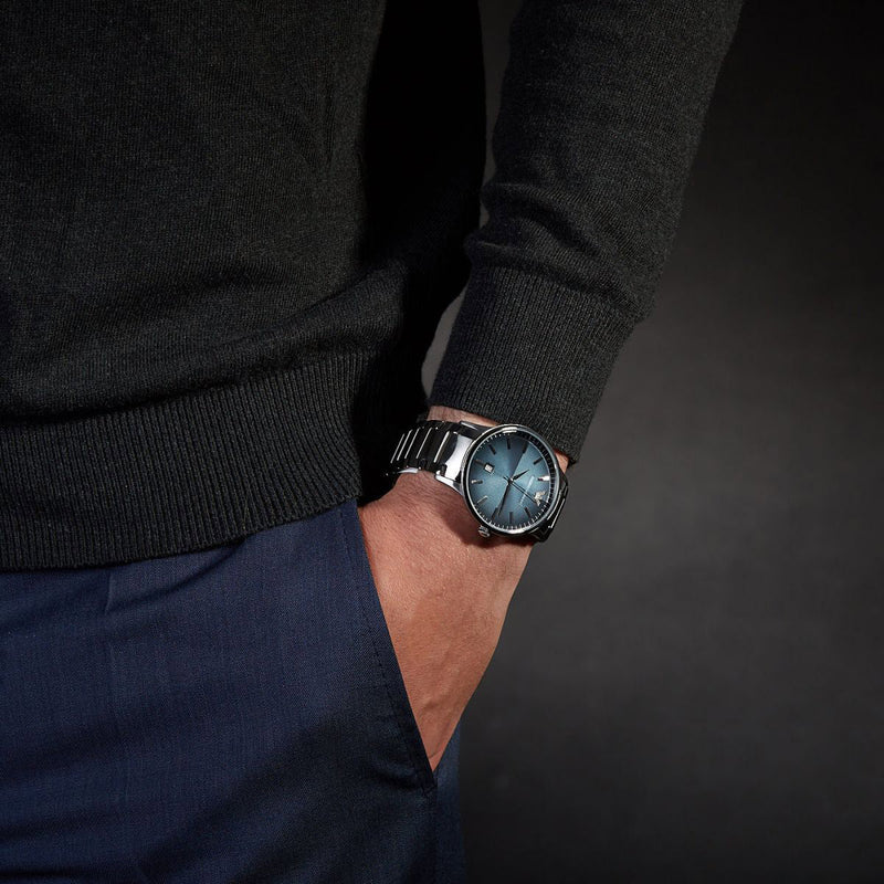 Emporio Armani Renato Quartz Blue Dial Silver Steel Strap Watch For Men - AR11182 Buy Now By Emporio Armani