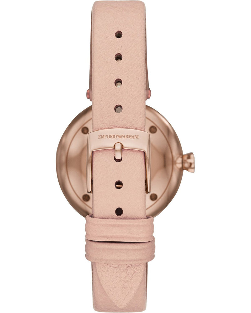 Shop Emporio Armani Arianna Mother of Pearl Dial Pink Leather Strap Watch For Women - AR11199 in USA