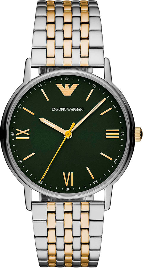 Emporio Armani Kappa Quartz Black Dial Two Tone Mesh Bracelet Watch For Men - AR11228 Buy Now By Emporio Armani