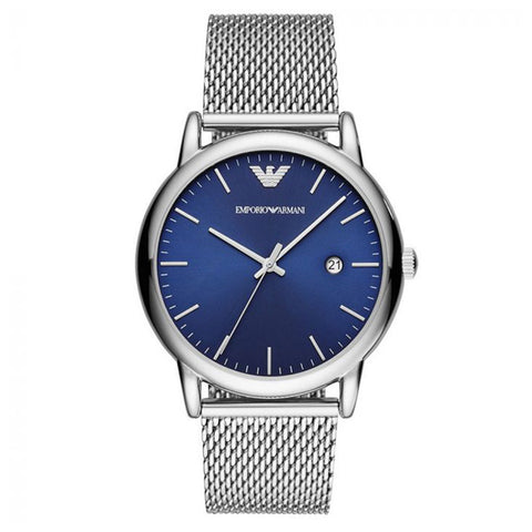 Emporio Armani Luigi Quartz Blue Dial Silver Mesh Bracelet Watch For Men - AR11230 Buy Now By Emporio Armani