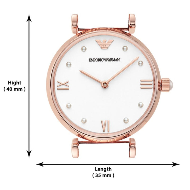 Emporio Armani Gianni T-Bar Quartz White Dial Rose Gold Steel Strap Watch For Women - AR11267 Buy Now By Emporio Armani