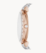Emporio Armani Gianni T-Bar Silver Dial Two Tone Steel Strap Watch For Women - AR11293 Buy Now By Emporio Armani