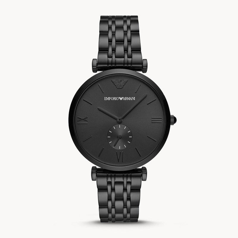 Emporio Armani Gianni T Bar Analog Black Dial Black Steel Strap Watch For Men - AR11299 Buy Now By Emporio Armani