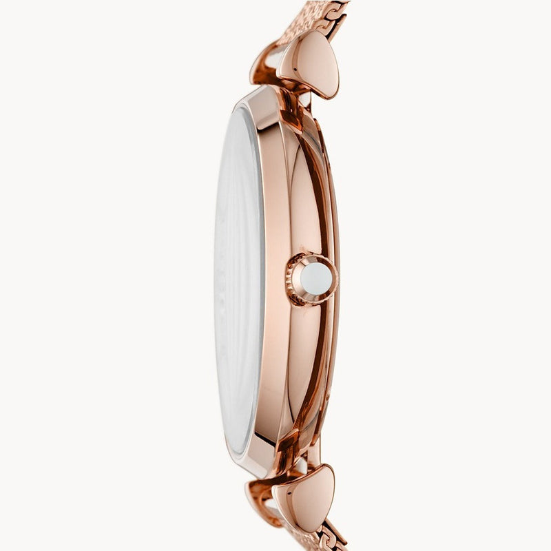 Emporio Armani Gianni T Bar Mother of Pearl Dial Rose Gold Mesh Bracelet Watch For Women - AR11320 Buy Now By Emporio Armani