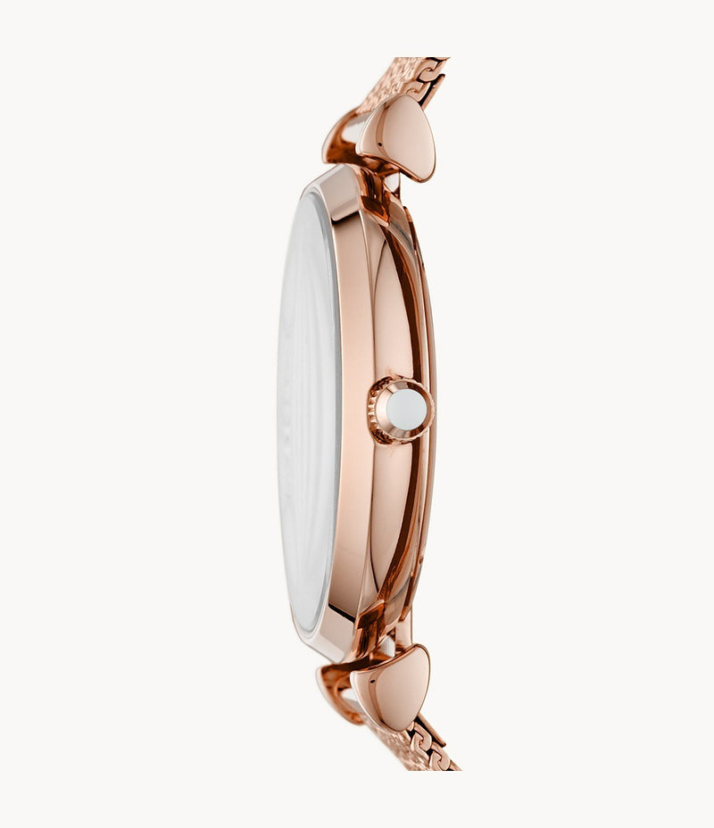 Emporio Armani Gianni T Bar Mother of Pearl Dial Rose Gold Mesh Bracelet Watch For Women - AR11320 Buy Now By Emporio Armani