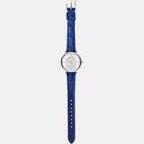 Emporio Armani Gianni T Bar Quartz Crystals Silver Dial Blue Leather Strap Watch For Women - AR11344 Buy Now By Emporio Armani