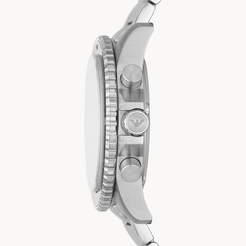 Emporio Armani Diver Chronograph Quartz Black Dial Silver Steel Strap Watch For Men - AR11360 Buy Now By Emporio Armani