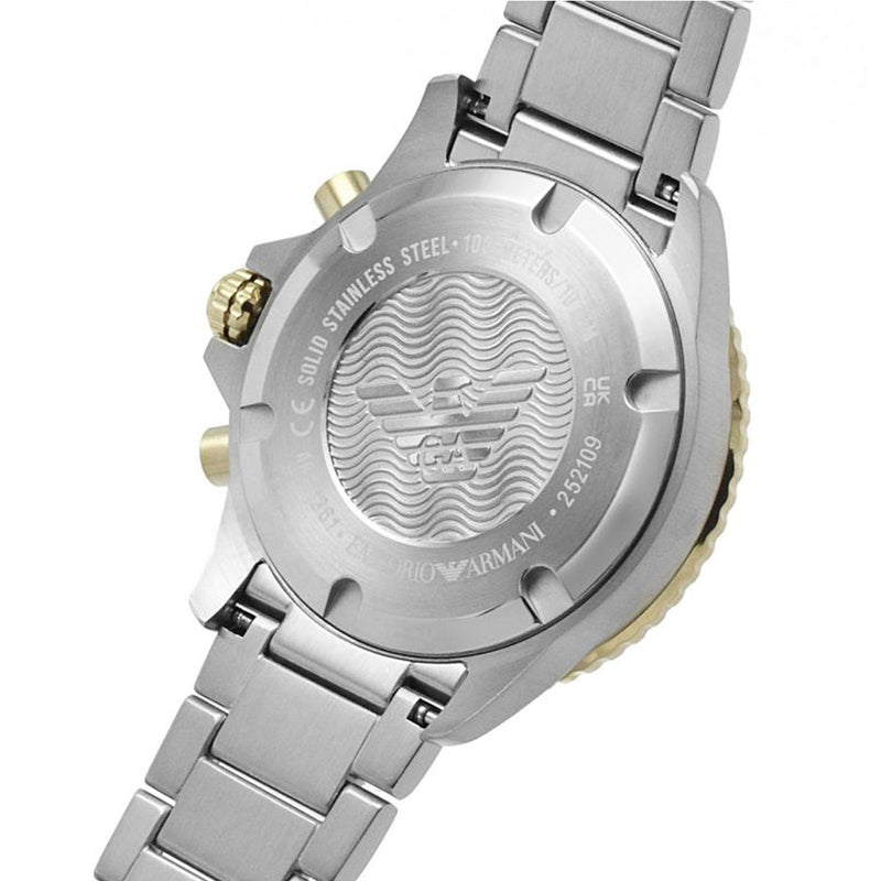 Emporio Armani Diver Chronograph Green Dial Two Tone Steel Strap Watch For Men - AR11361 Buy Now By Emporio Armani