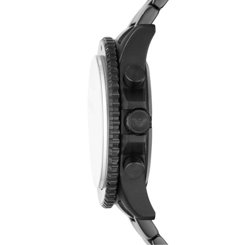 Emporio Armani Diver Chronograph Black Dial Black Steel Strap Watch For Men - AR11363 Buy Now By Emporio Armani