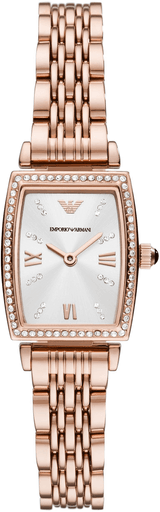 Emporio Armani Gianni T Bar Quartz Crystals White Dial Rose Gold Steel Strap Watch For Women - AR11406 Buy Now By Emporio Armani