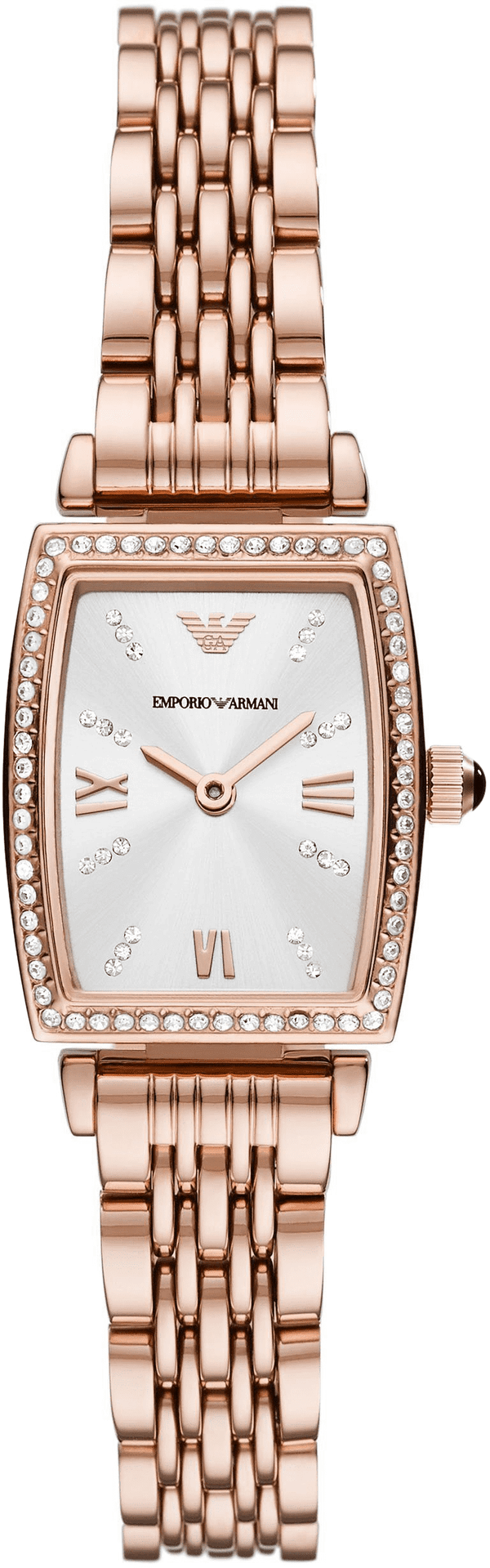 Emporio Armani Gianni T Bar Quartz Crystals White Dial Rose Gold Steel Strap Watch For Women - AR11406 Buy Now By Emporio Armani