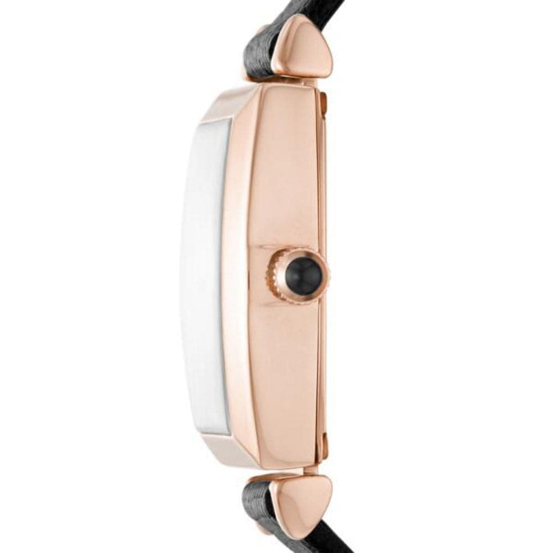 Emporio Armani Gianni T Bar Quartz White Dial Black Leather Strap Watch For Women - AR11408 Buy Now By Emporio Armani