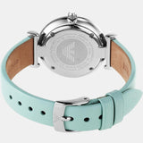 Emporio Armani Gianni T Bar Analog Crystals Silver Dial Blue Leather Strap Watch For Women - AR11443 Buy Now By Emporio Armani