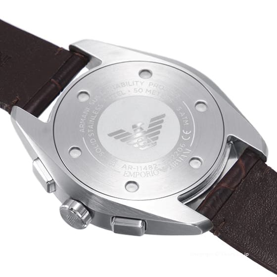 Emporio Armani Claudio Chronograph Brown Dial Brown Leather Strap Watch For Men - AR11482 Buy Now By Emporio Armani
