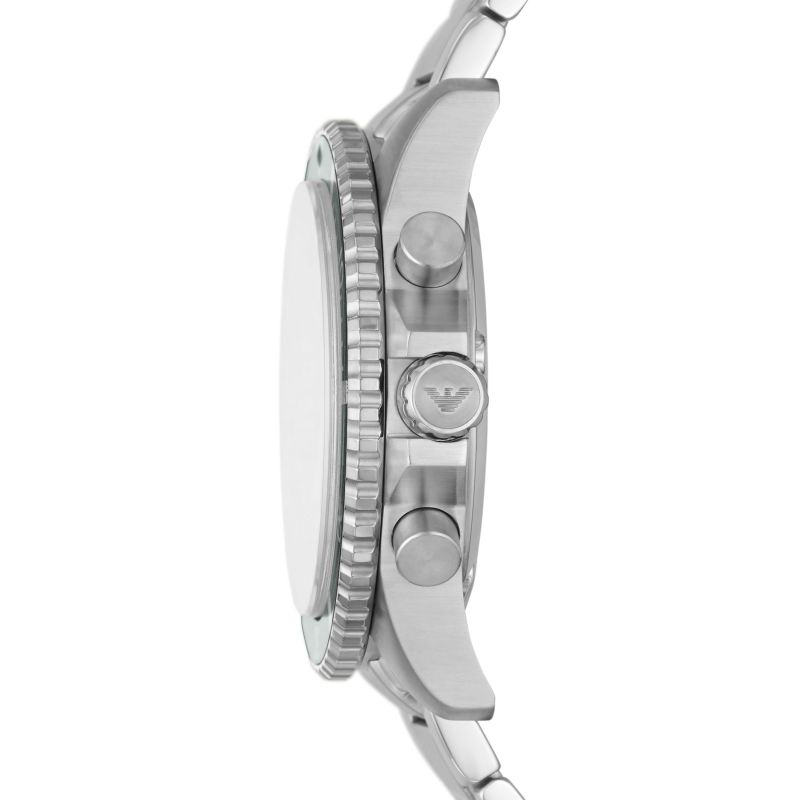 Emporio Armani Diver Chronograph Green Dial Silver Steel Strap Watch For Men - AR11500 Buy Now By Emporio Armani