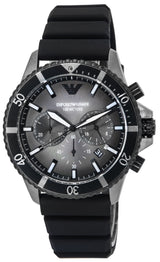 Emporio Armani Mario Chronograph Black Dial Black Leather Strap Watch For Men - AR11243 Buy Now By Emporio Armani